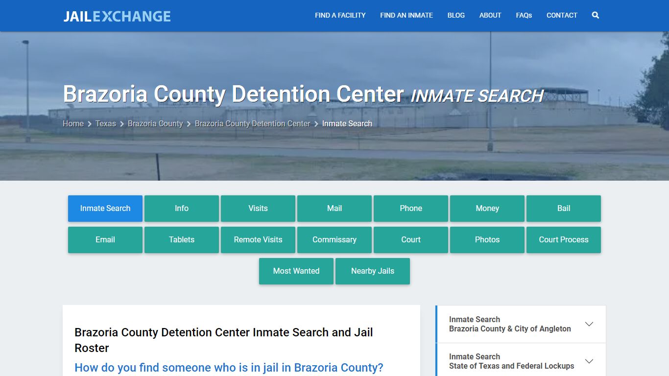 Brazoria County Detention Center Inmate Search - Jail Exchange